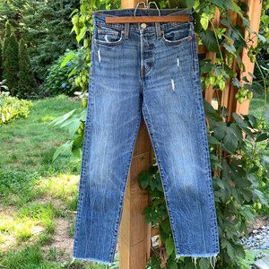 Levi's midrise straight leg distressed jeans